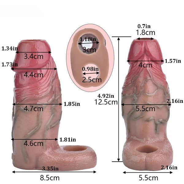 Girthy Penis Sleeve Realistic Design Enlarger