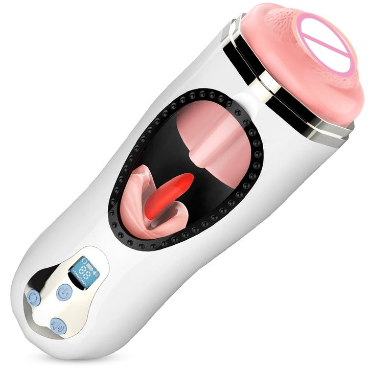 Vaginal Tongue Licking Masturbation Cup Realistic Pussy Heating Deep Throat Irritation Male Masturbation Sex Toys for Men