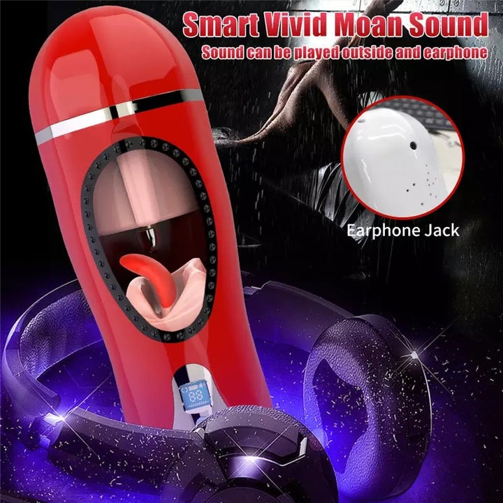 Vaginal Tongue Licking Masturbation Cup Realistic Pussy Heating Deep Throat Irritation Male Masturbation Sex Toys for Men