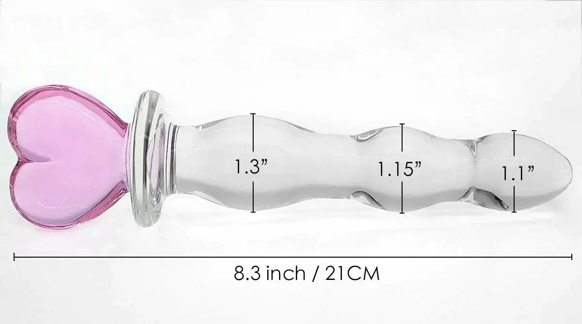 Heart Glass Dildo 8 Inch Crystal Wand