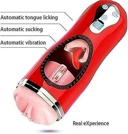 Heated Tongue-Licking Male Masturbation Cup