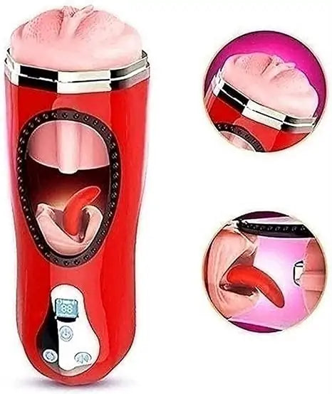 Heated Tongue-Licking Male Masturbation Cup