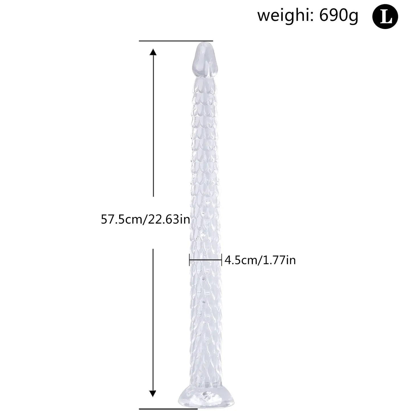 Hosed Realistic Anal Snake – 19 Inch Dildo
