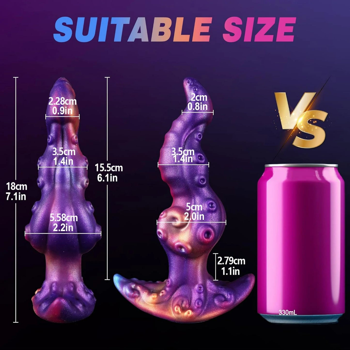 Iridescent Alien Tentacle Curved Butt Plug