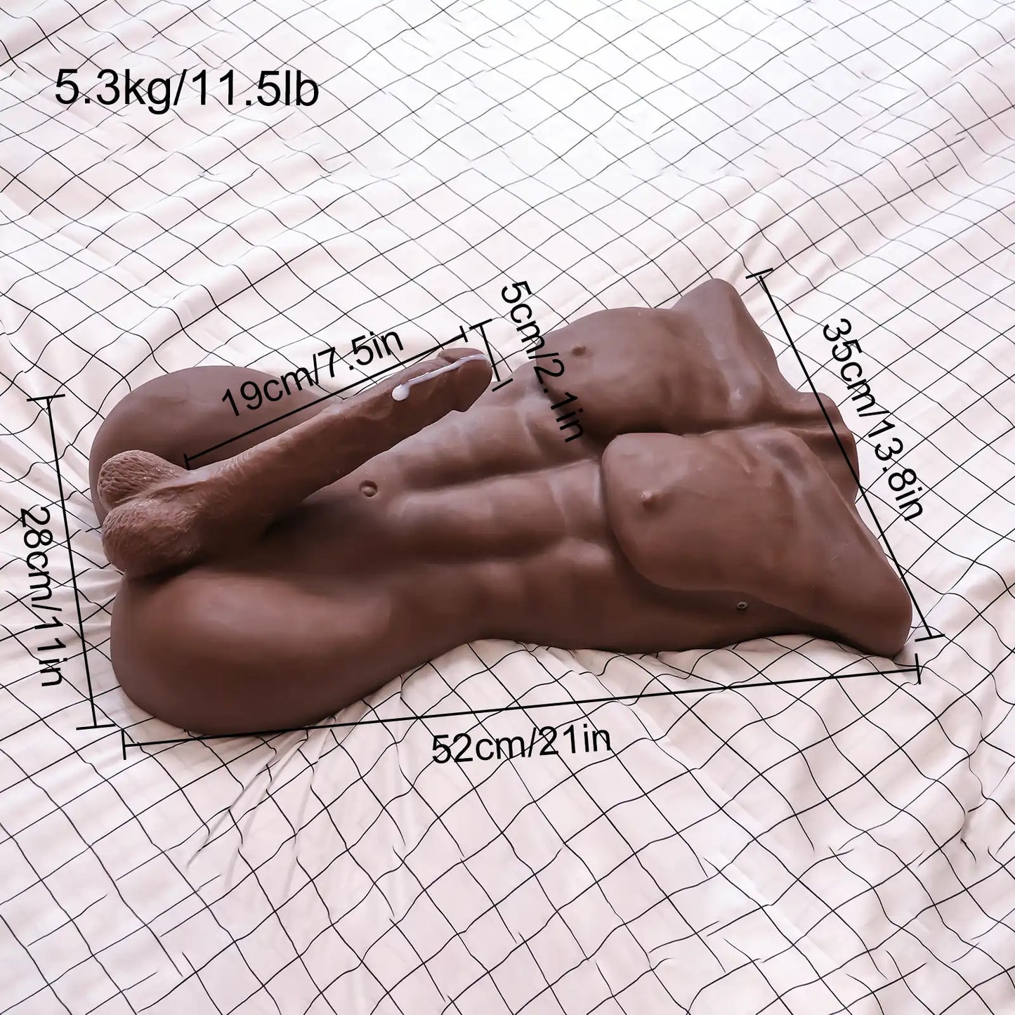 Jeff – Black Torso For Women 11.5LB With 7.5” Dildo