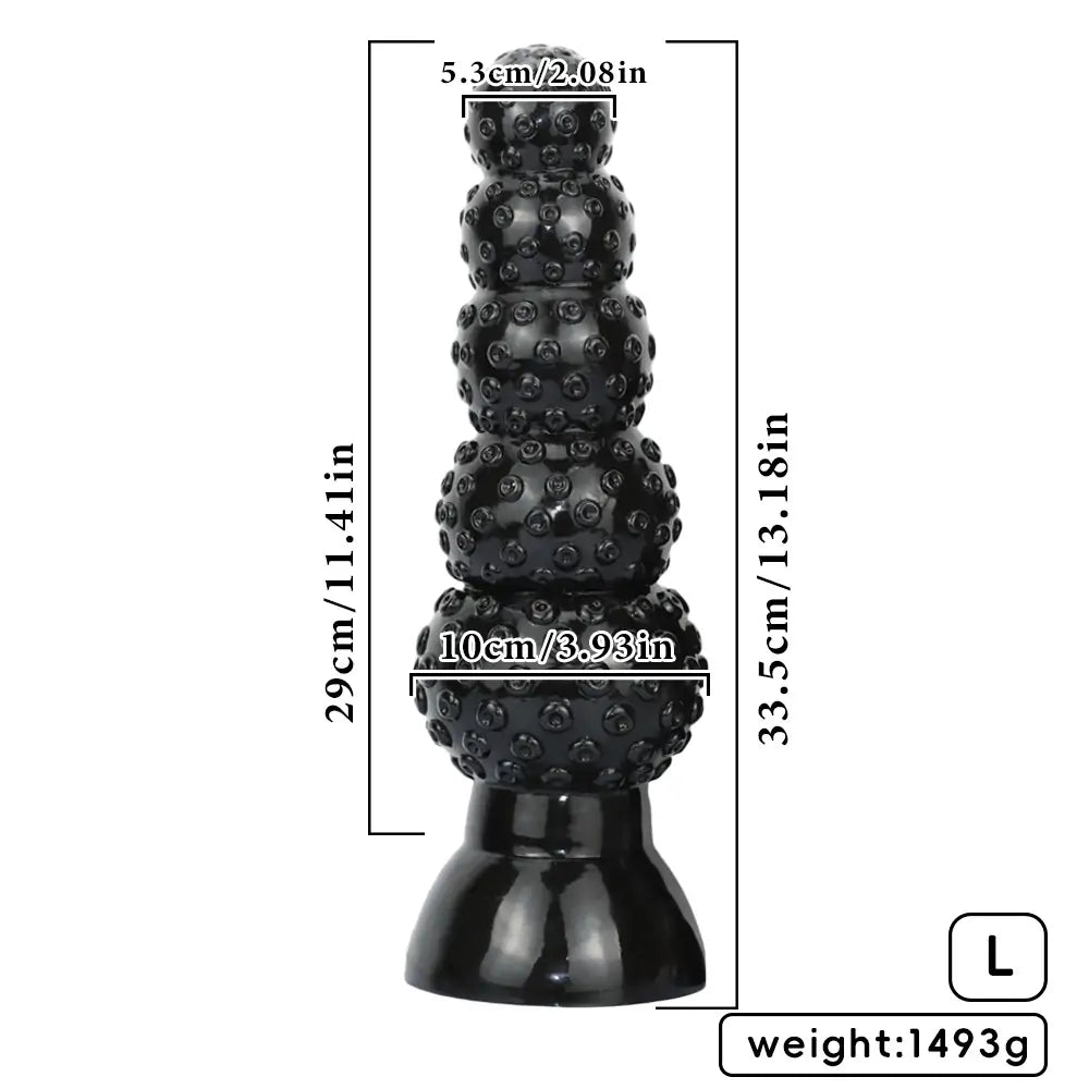 Black Knot Anal Beads Dildo 11 Inches