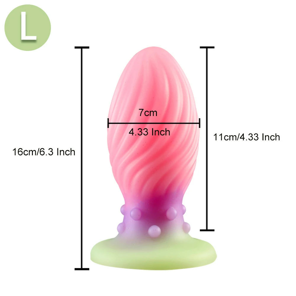 Spiral Ripple Teardrop Silicone Anal Plug