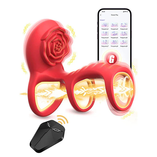 Male Rose Cock Sleeve APP Remote