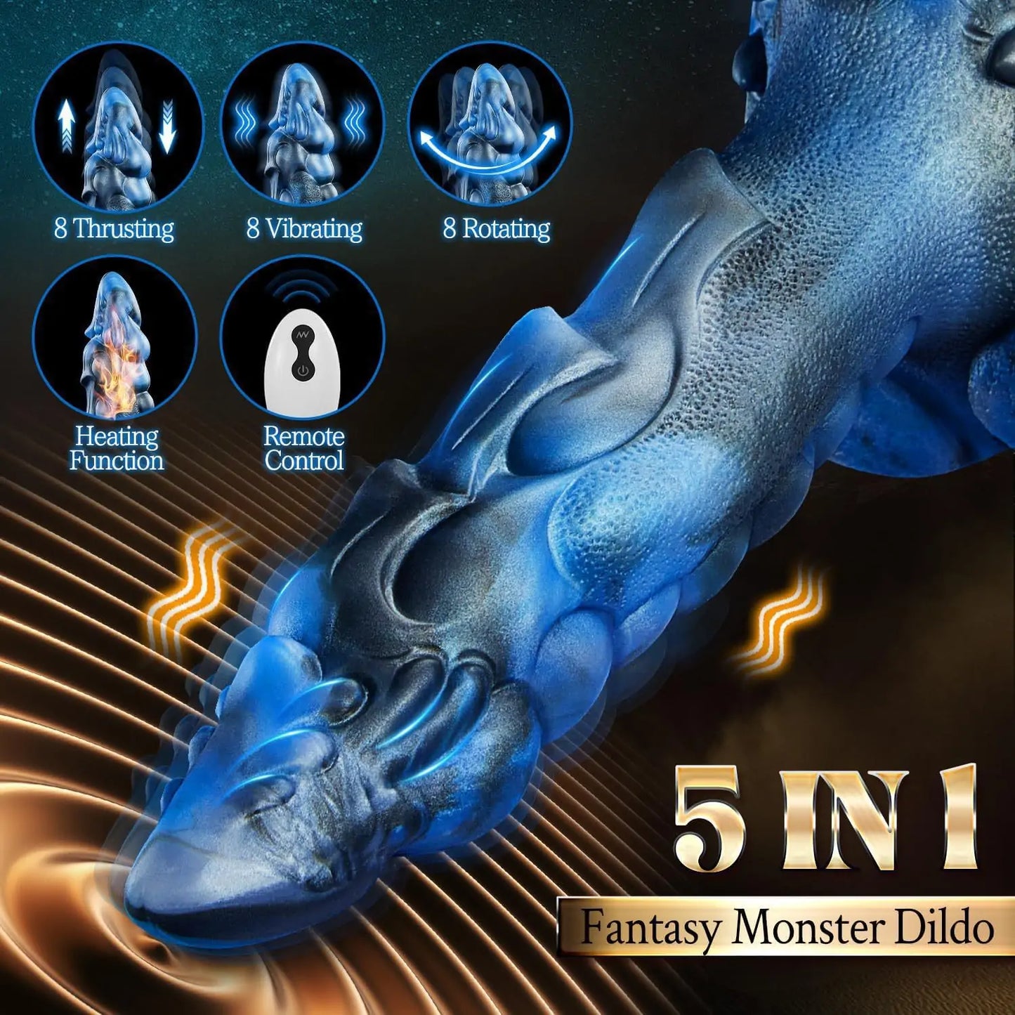 Monster Thrusting Dragon Dildo 9.5 Inches