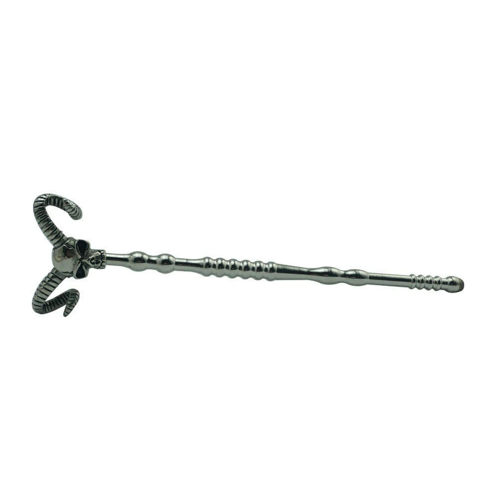 Stainless steel urethral sound with a bull-head demon design