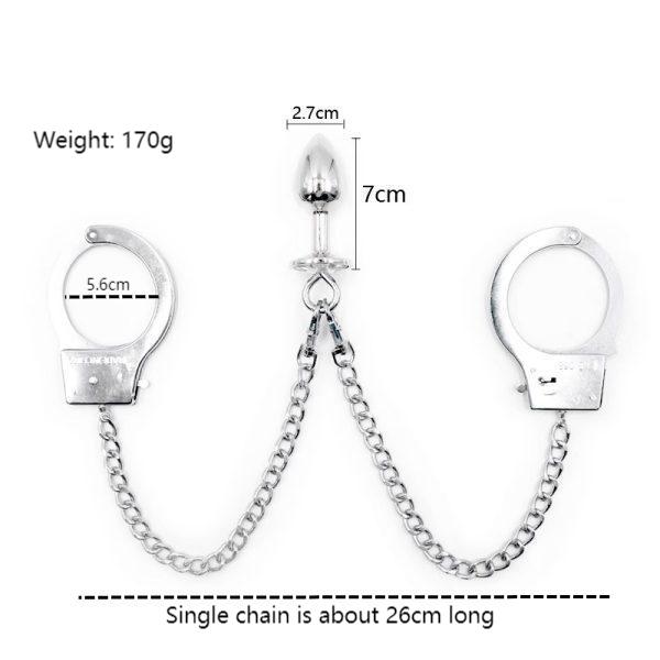 Crystal Plug Bondage Cuffs with Handcuffs Set