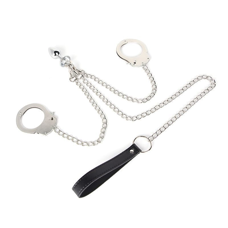 Plug Bondage With Handcuffs Metal Design