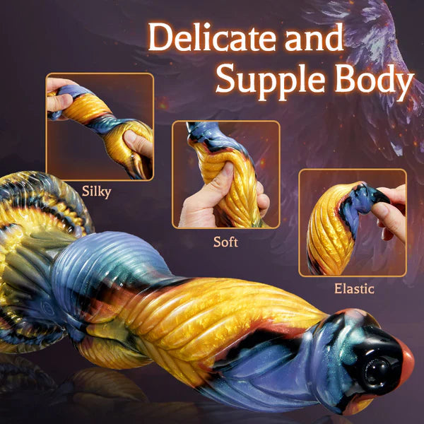 Phoenix - Twisted Unicorn Worship Animal Texture 7 Thrusting Vibrating Big Sucker Monster Dildo 10.23 Inch