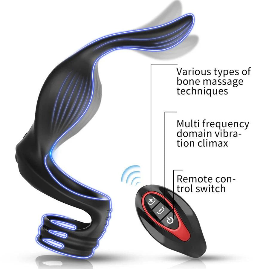 Prostate Vibrator With Cock Ring 12 Frequencies