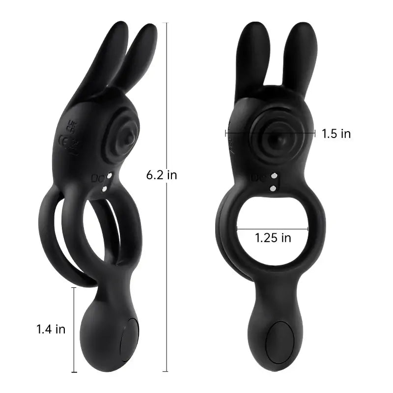 Rabbit Cock Ring - Penis Egg Double Vibration