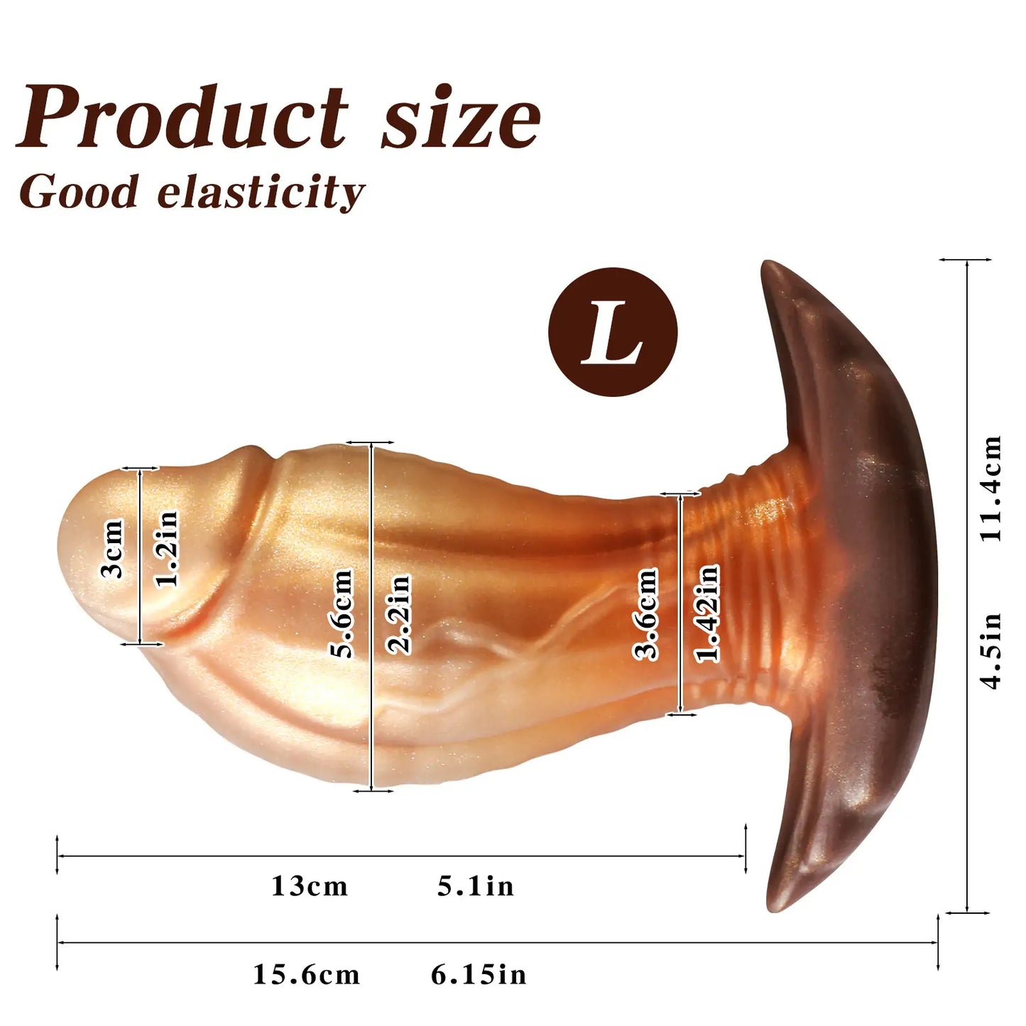 Realistic Gold Thick Butt Plug