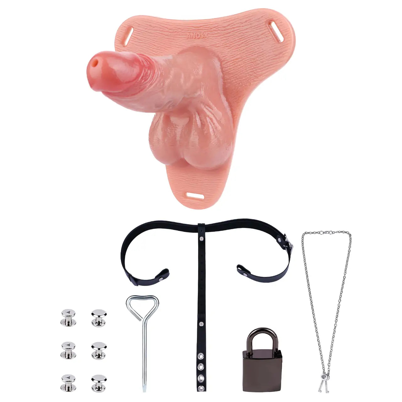 Realistic Hollow Strap-On Dildo with Lock