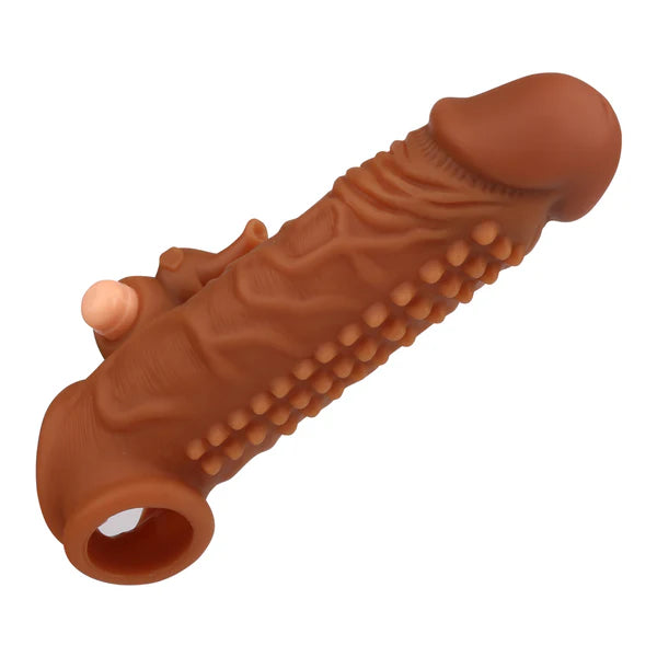 Ribbed Cock Sleeve With Rabbit Clit Stimulator