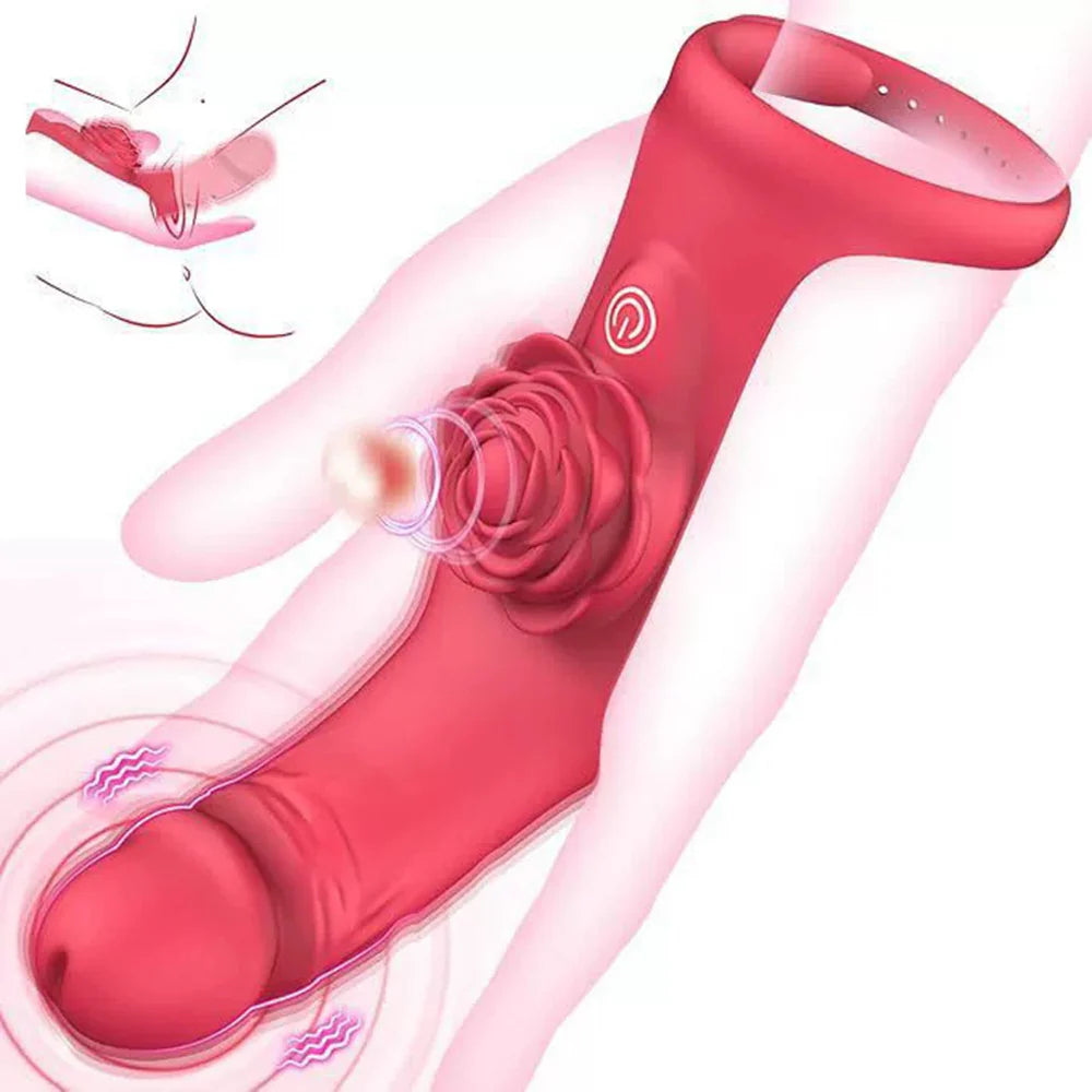 Rose Style Vibrating Finger Dildo
