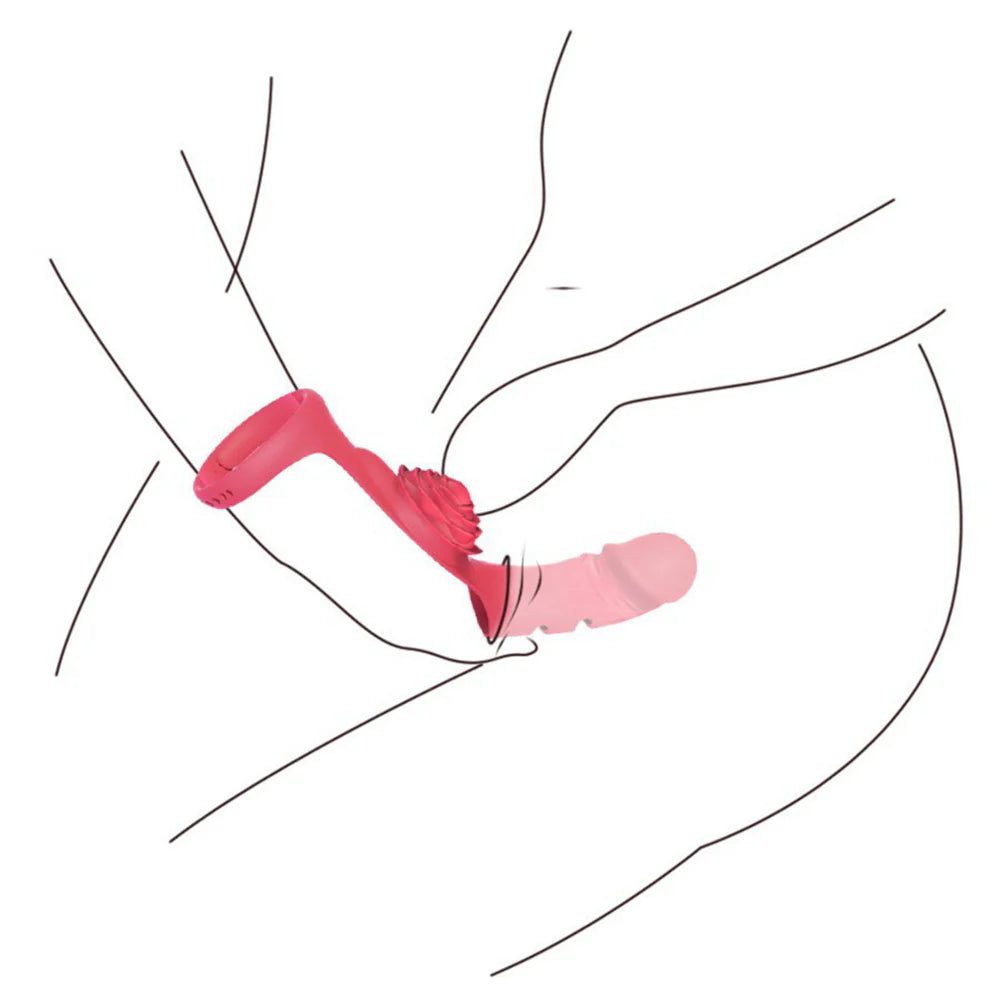 Rose Style Vibrating Finger Dildo