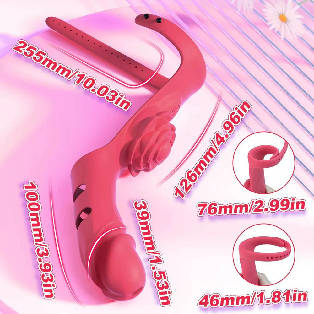 Rose Style Vibrating Finger Dildo