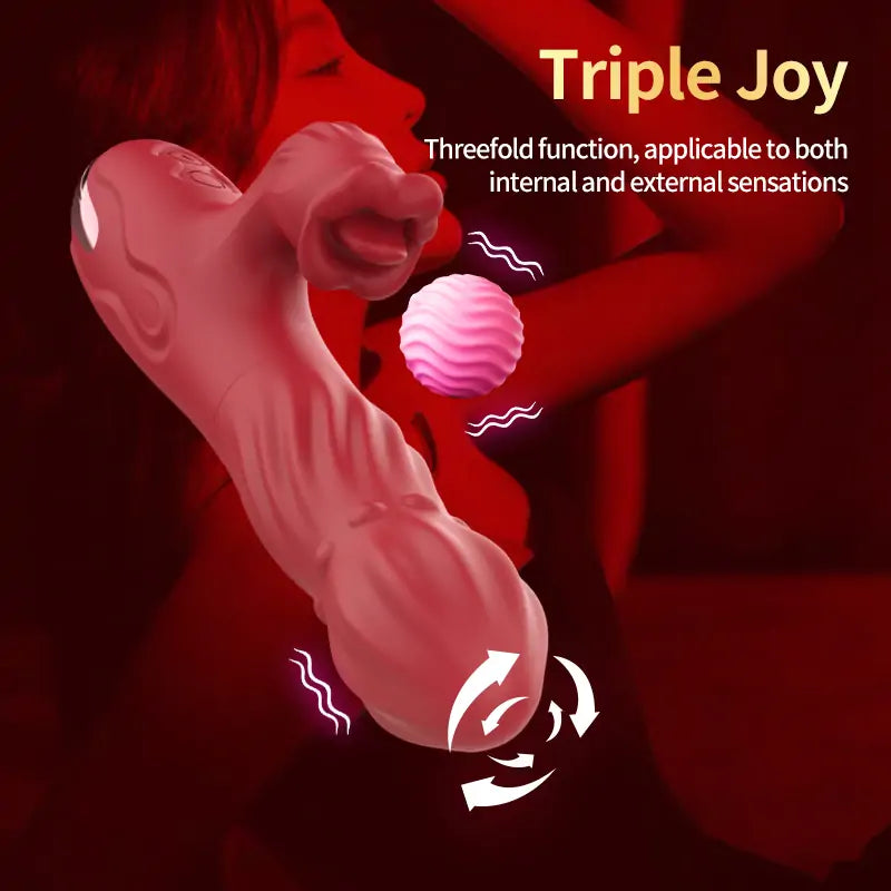 Rotating Vibrator Triple Pleasure Toys