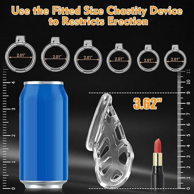 Rubber Chastity Cage with Breathable Design