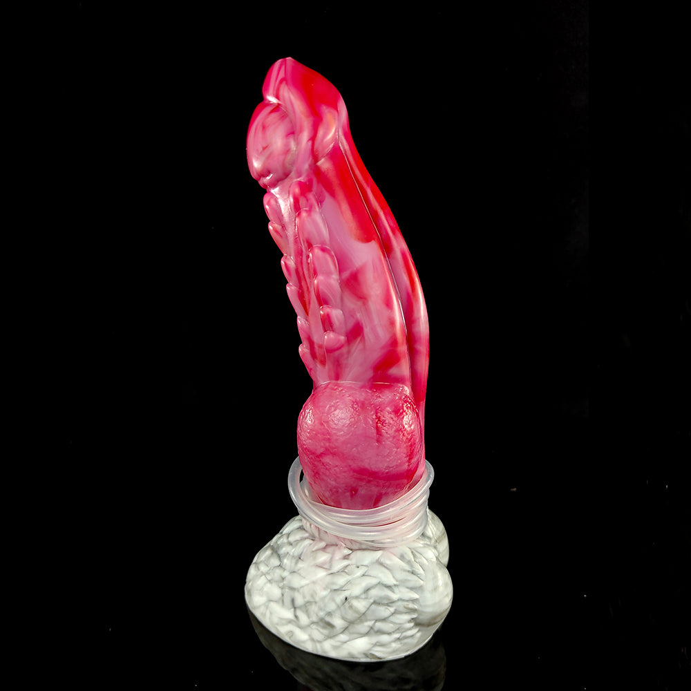 🐉 9.64-Inch Zilla - Knotted Dragon Dildo, Ribbed Ejaculating Toy with Curve