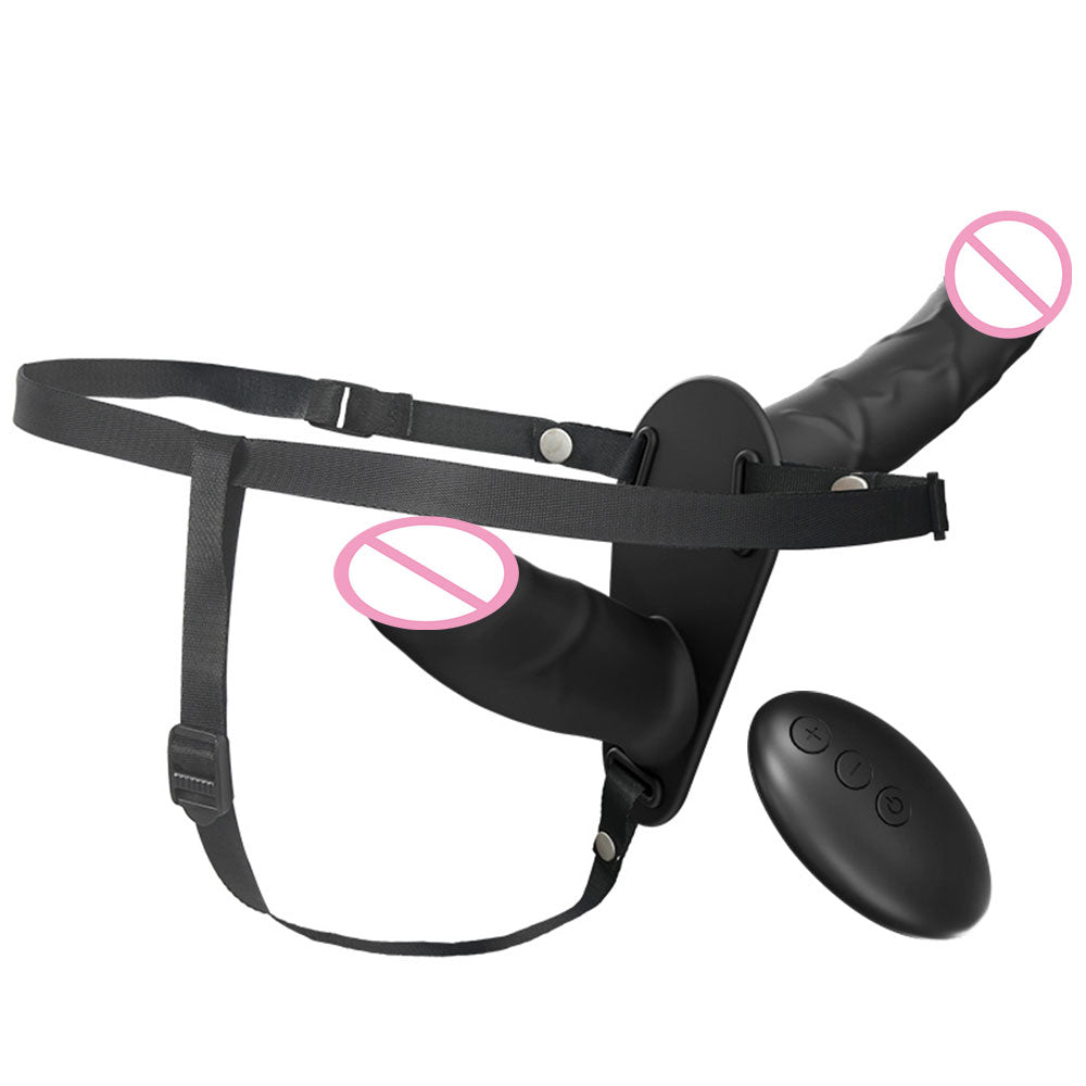 Double End Lesiban Strap On Dildos - Realistic Black Dildo Couple Sex Toy