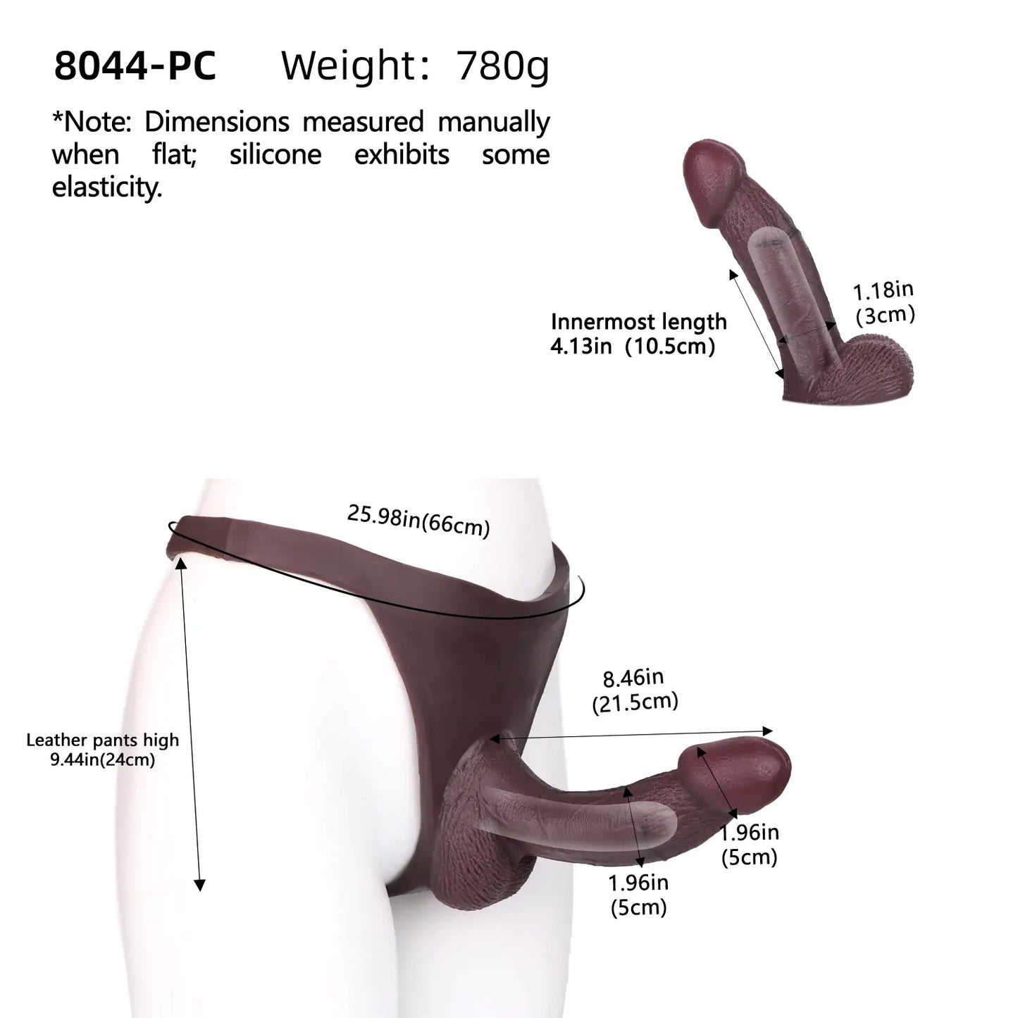 Silicone Black Hollow Strap-On Dildo