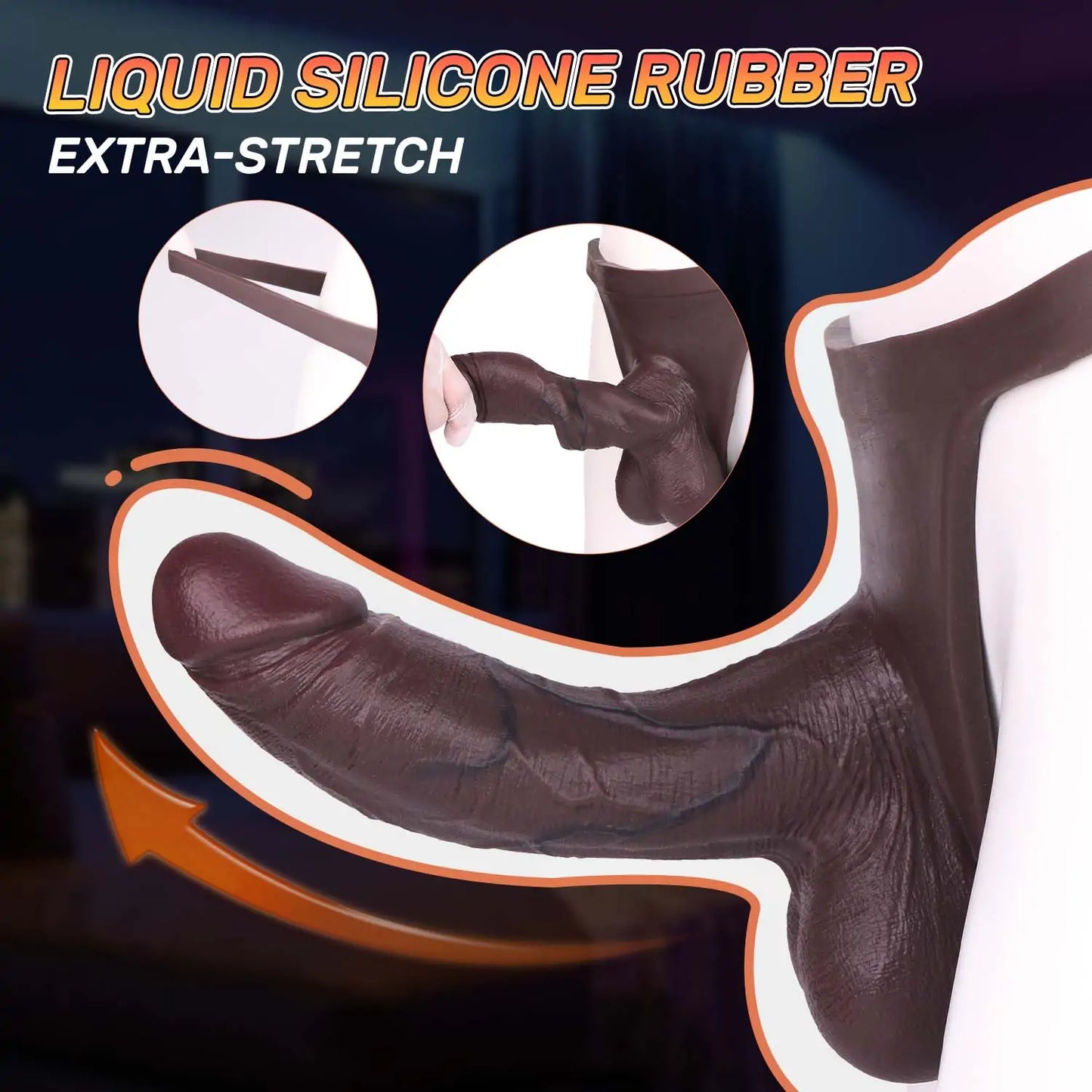 Silicone Black Hollow Strap-On Dildo