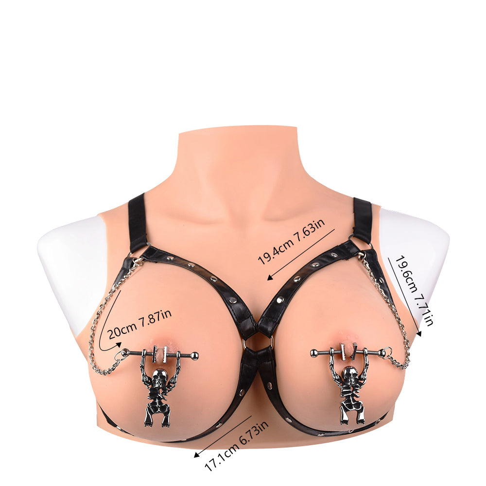 Skull Grip Chain Nipple Clips