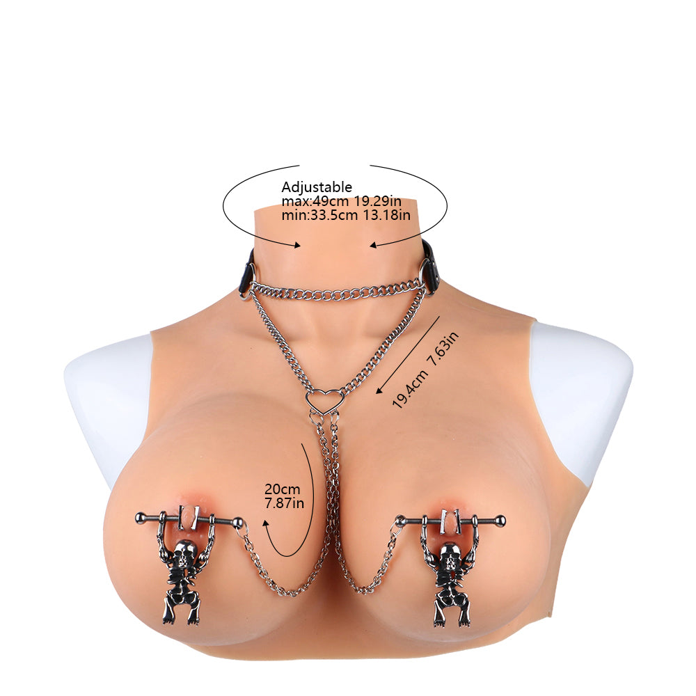 Skull Grip Chain Nipple Clips