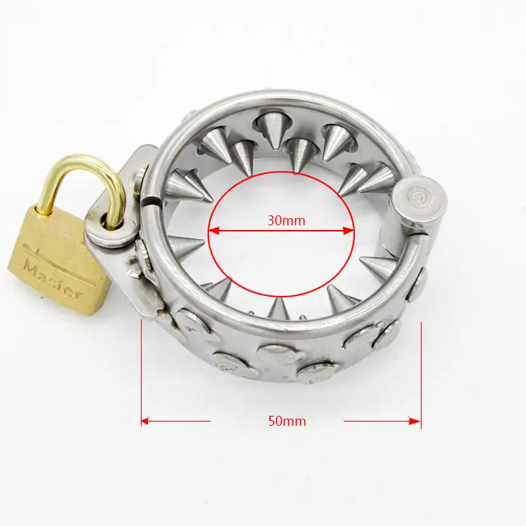 Spiky Cock Cage Steel Spiked Chastity Ring