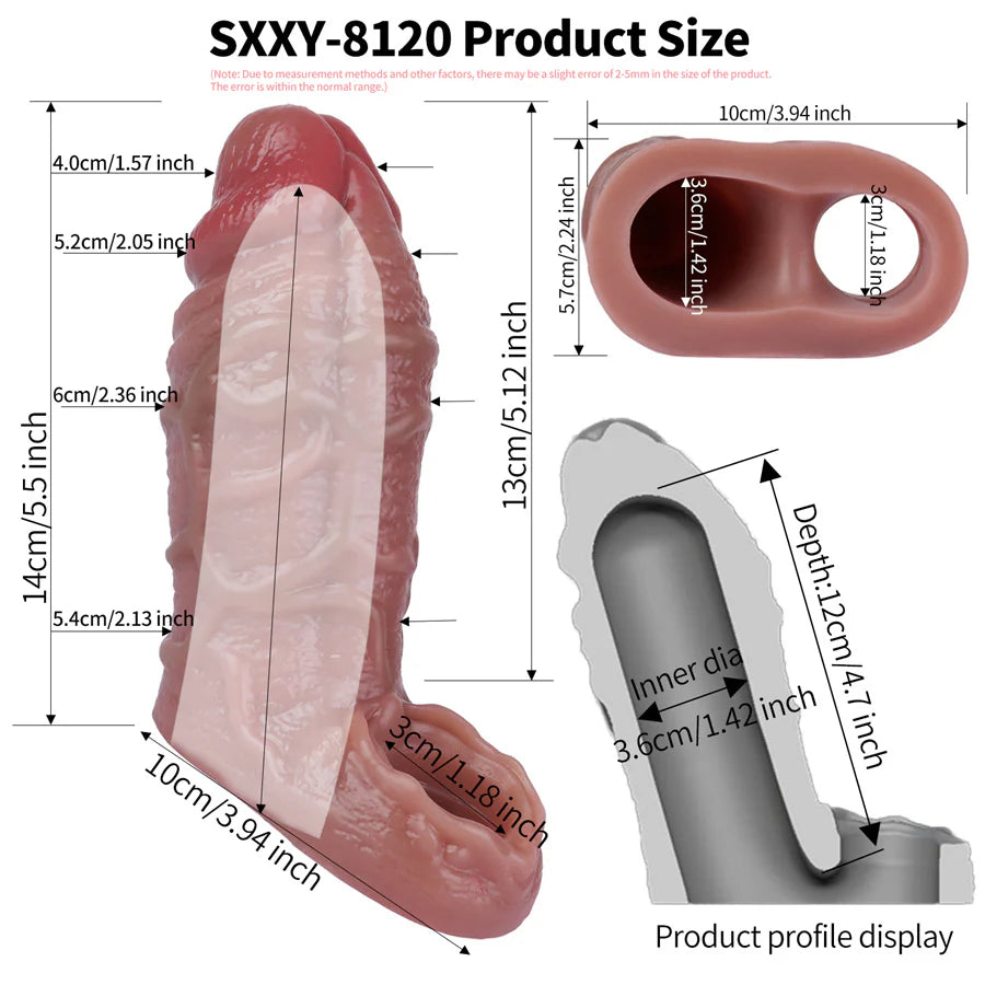 Thick Cock Sheath Realistic 5.1 Inch