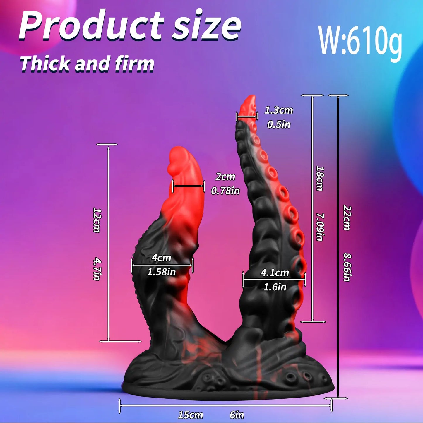 Twin Tentacle Fantasy Monster Dildo 8 Inches