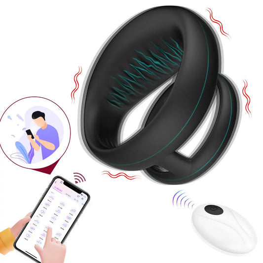 Vibration Cock Double Ring Couple Pleasure