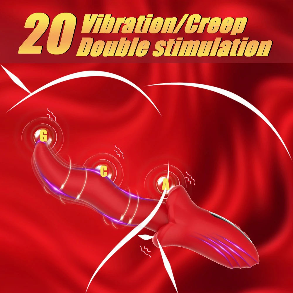 Wave Motion Tongue Vibrator Wand – Smart Display Multi-Mode Vibrator