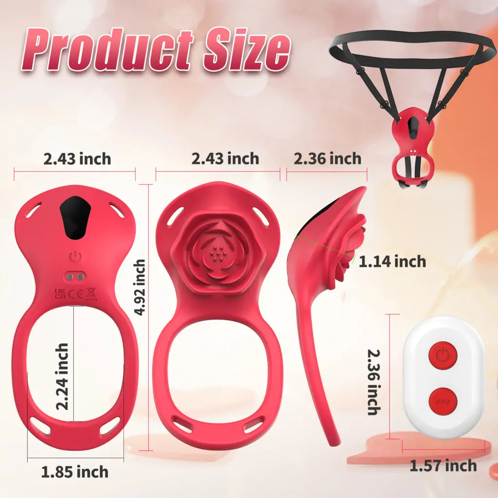 Wearable Rose Vibrating Strap-On Ring with APP Control
