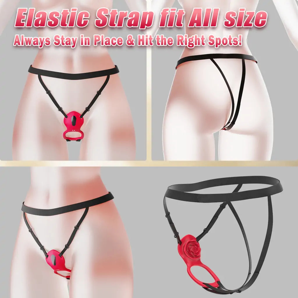 Wearable Rose Vibrating Strap-On Ring with APP Control