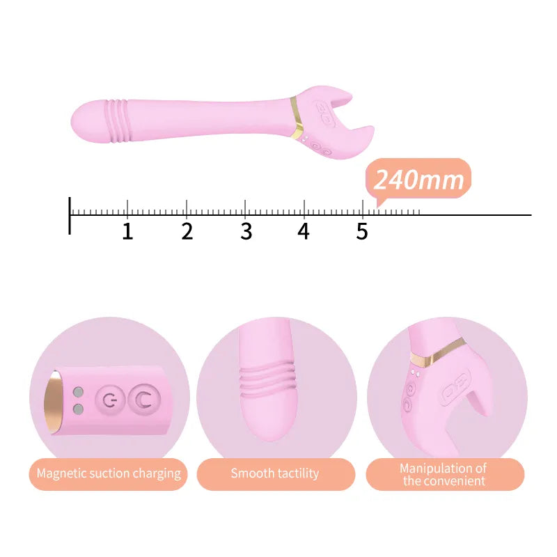 Wrench Thrusting G-Spot Vibrator with 10 Speeds