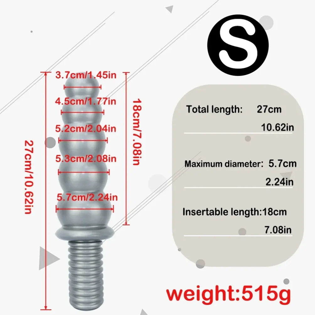 Handheld Fantasy Anal Beads Silicone Dildo - Female Fisting Expansion Masturbation Toy