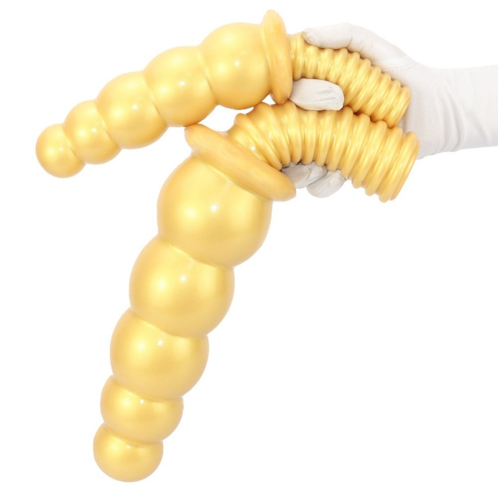 Handheld Fantasy Anal Beads Silicone Dildo - Female Fisting Expansion Masturbation Toy