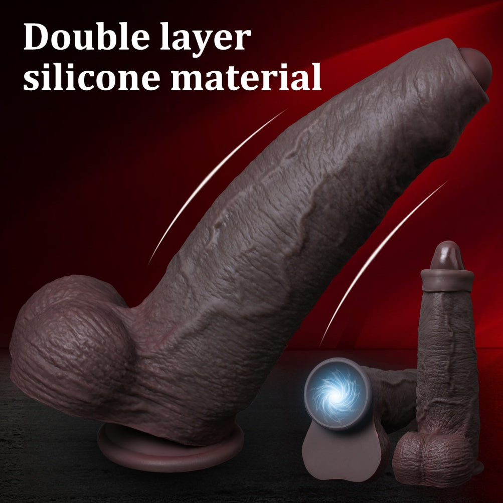 Giant Fantasy Realistic Dildo with Suction Cup - Black Silicone for Women Masturbating
