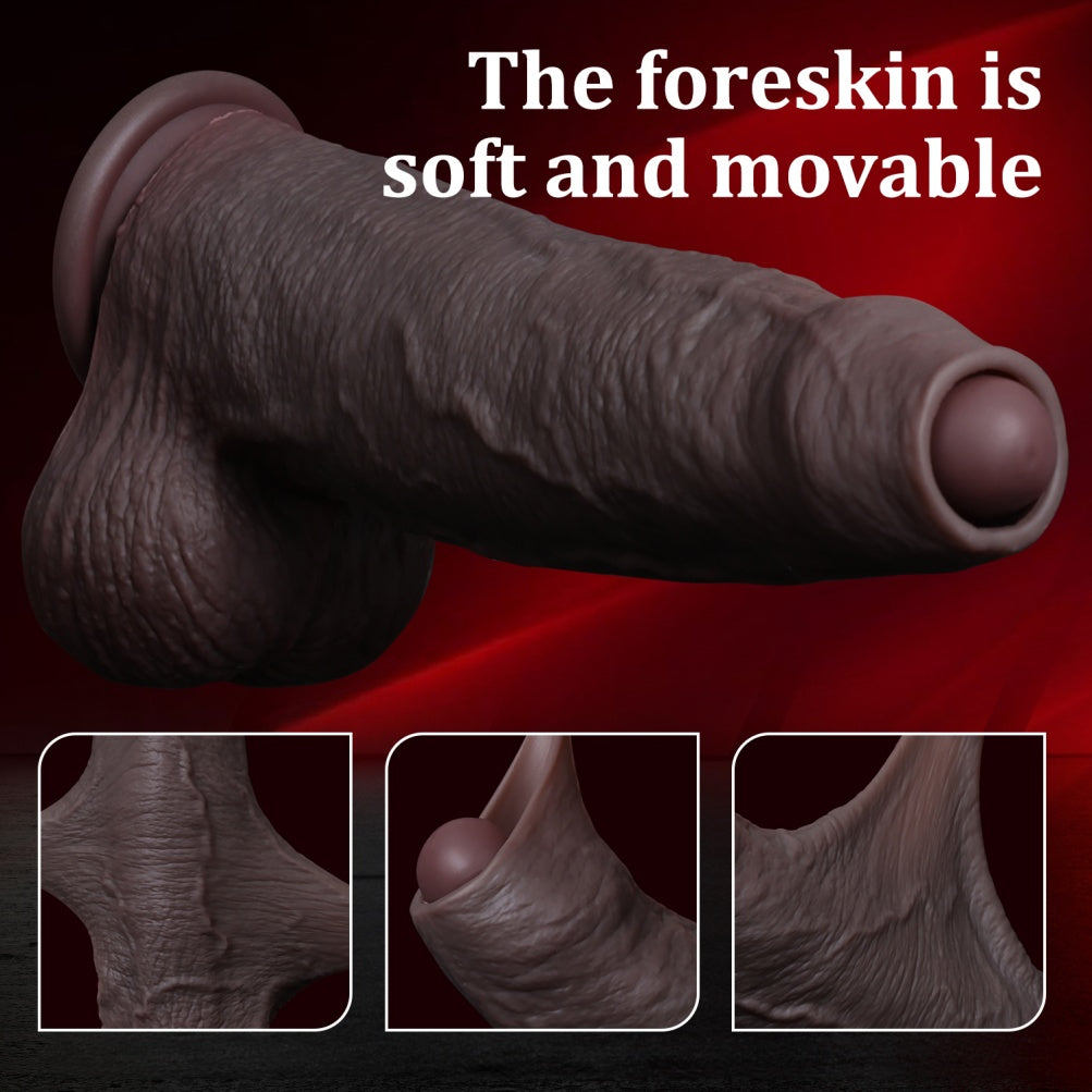 Giant Fantasy Realistic Dildo with Suction Cup - Black Silicone for Women Masturbating