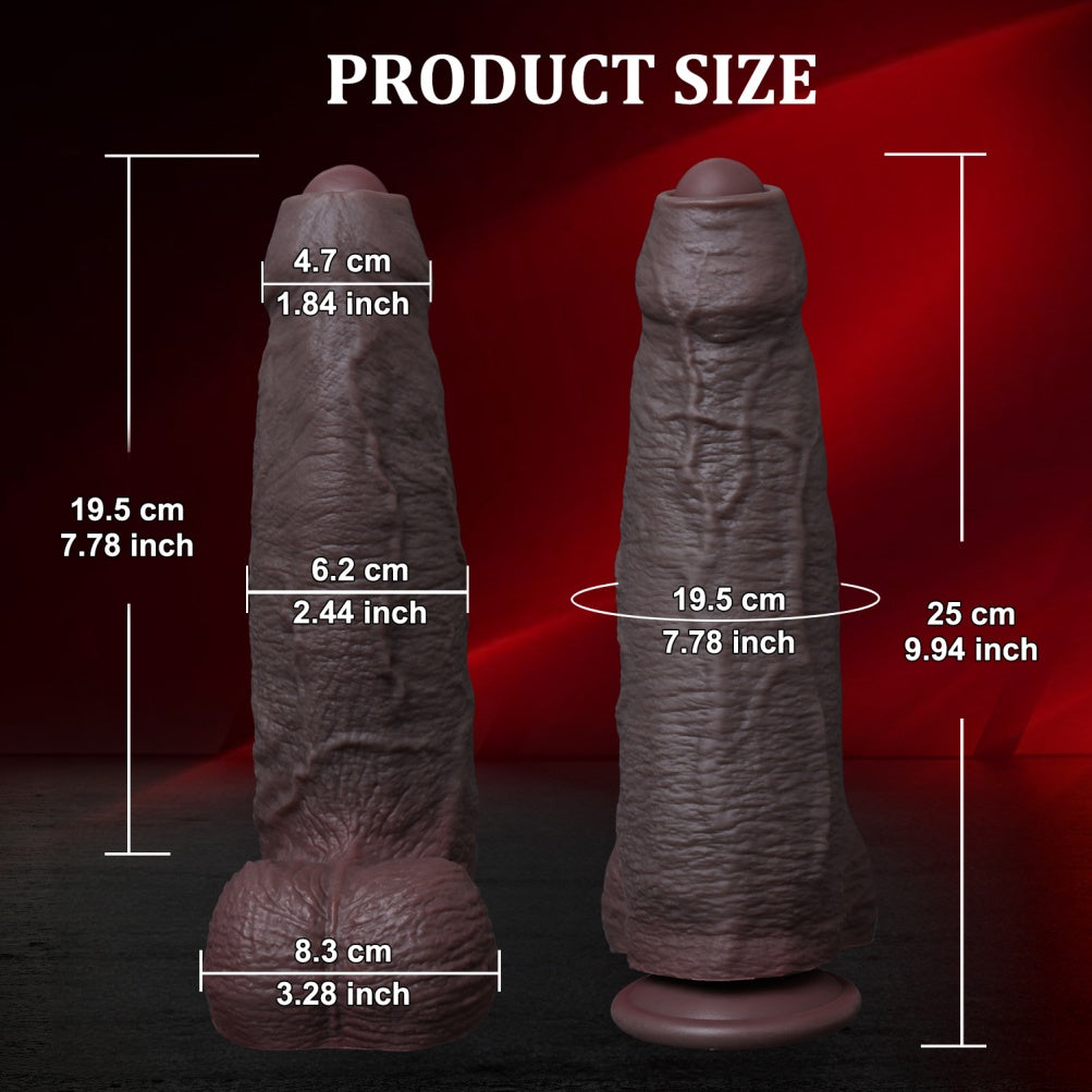 Giant Fantasy Realistic Dildo with Suction Cup - Black Silicone for Women Masturbating