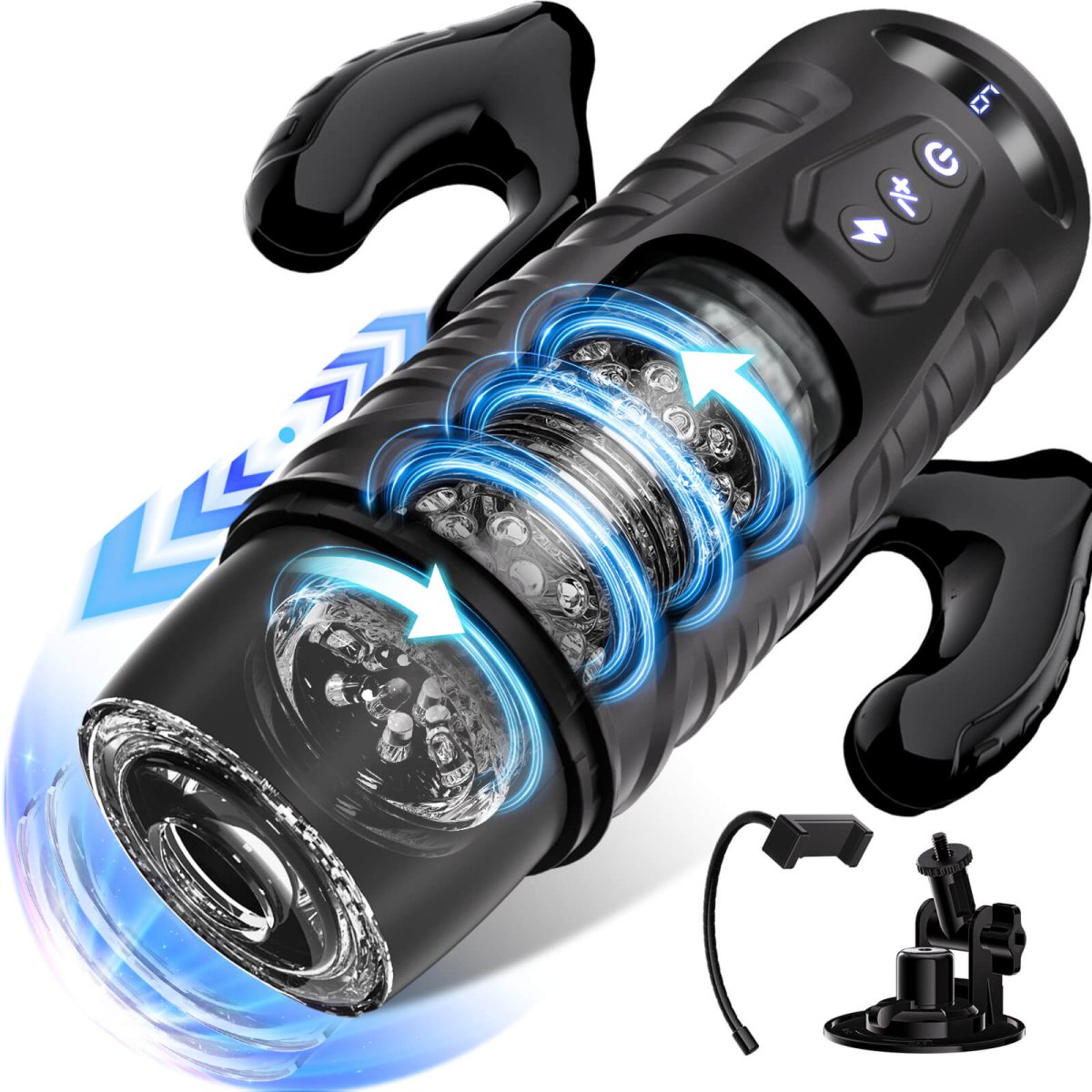 BLACK KNIGHT| Automatic Thrusting & Rotating Male Masturbator Sex Toys