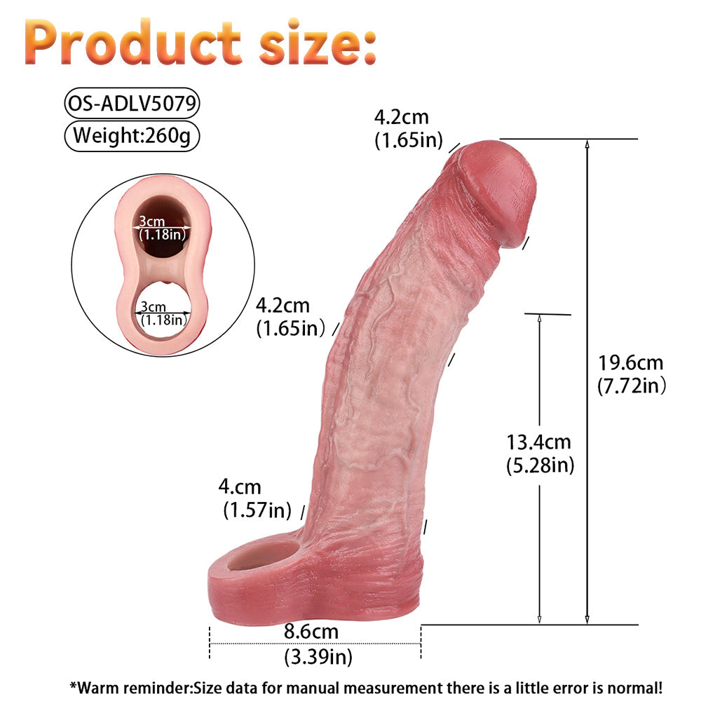 Remote Control Realistic Vibrating Cock Sleeve