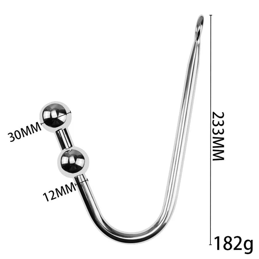 Detachable Steel Beads Anal Hook for BDSM Toys