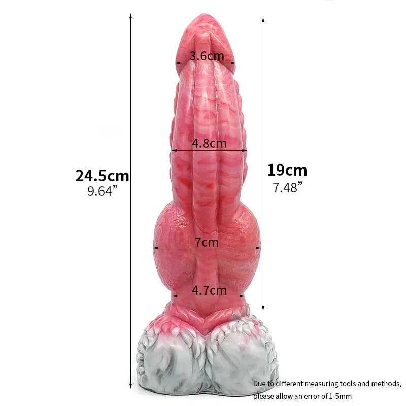 🐉 9.64-Inch Zilla - Knotted Dragon Dildo, Ribbed Ejaculating Toy with Curve